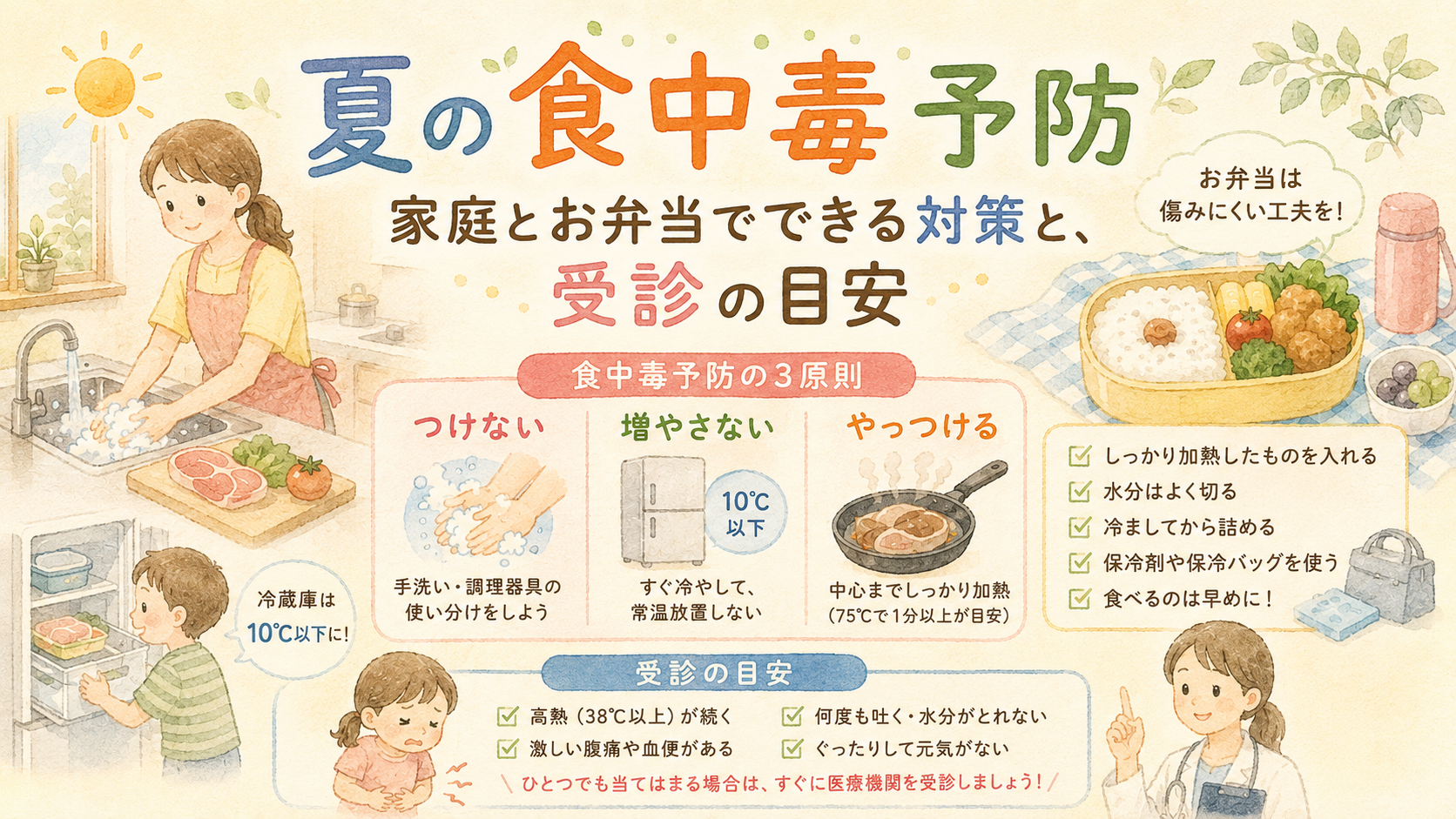 夏の食中毒を防ぐためにすべきこと
